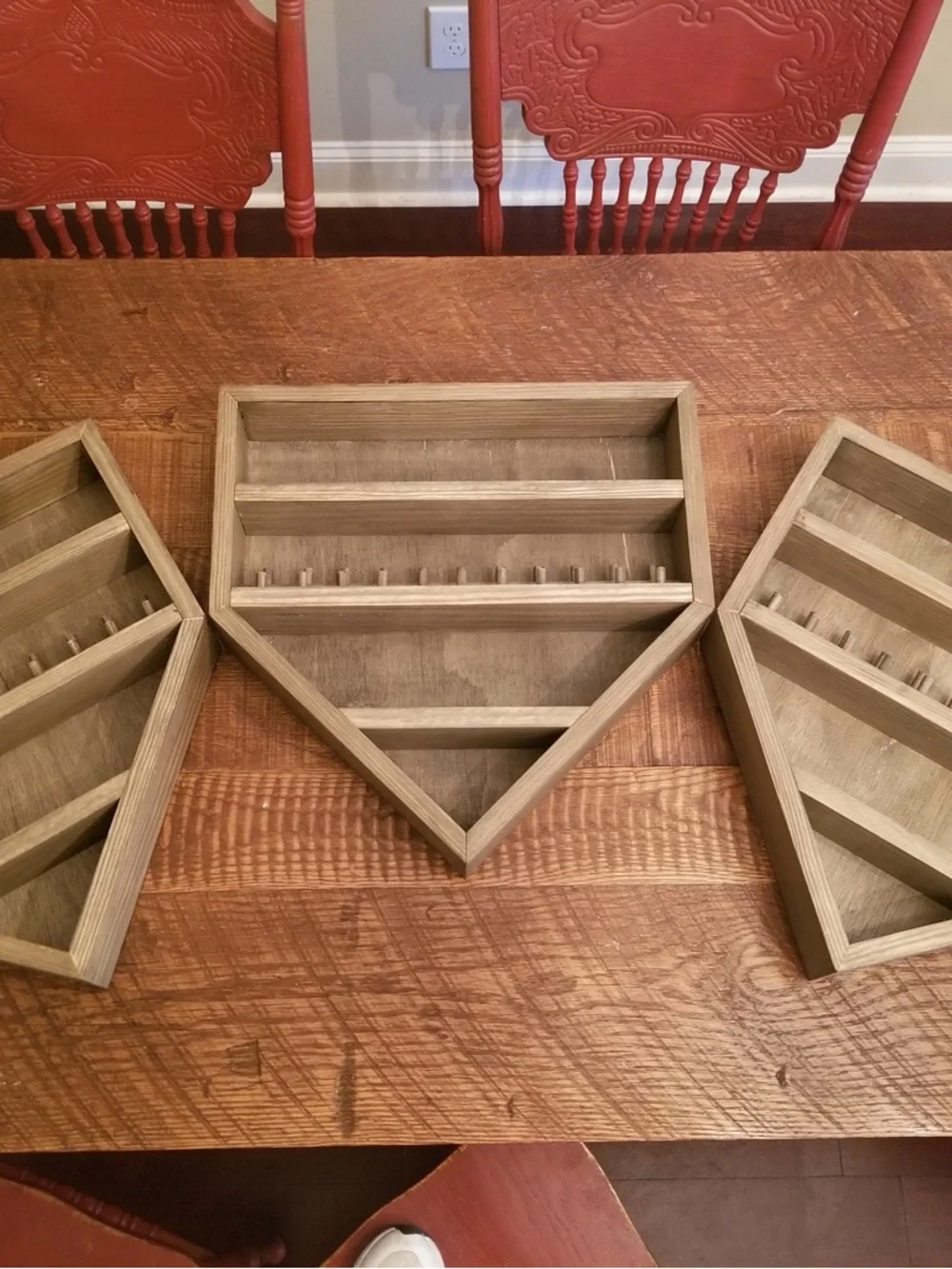 Wooden Home Plate Display Shelf Wall Organizer in Brown - Brand Unspecified